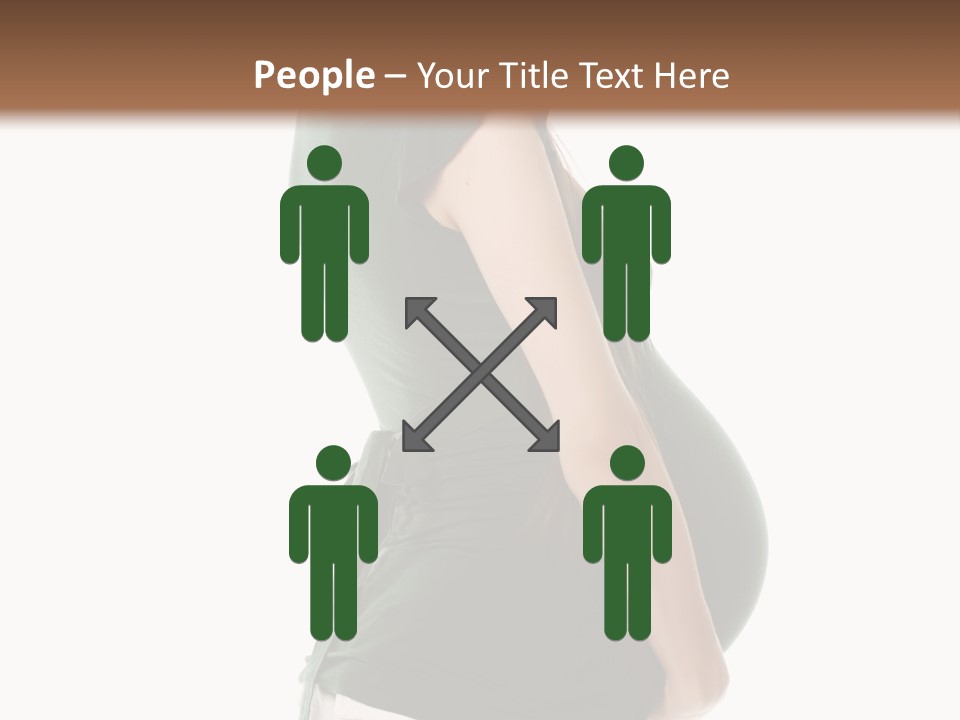 The Pregnant Female On A White Background PowerPoint Template