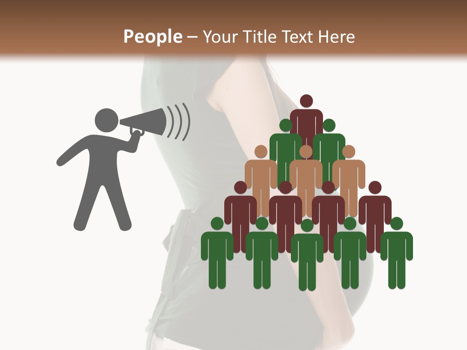 The Pregnant Female On A White Background PowerPoint Template