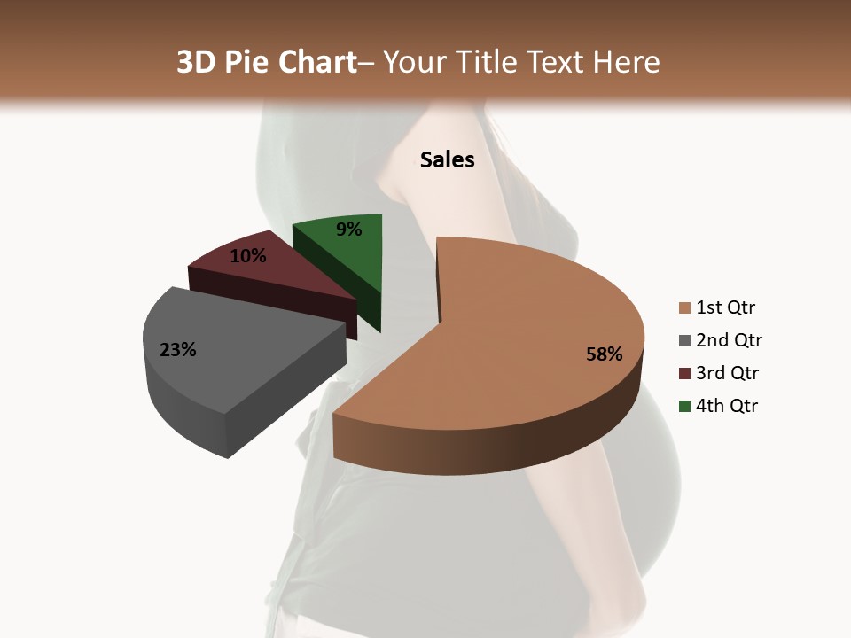 The Pregnant Female On A White Background PowerPoint Template