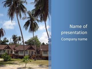 Bungalows At A Tropical Resort PowerPoint Template