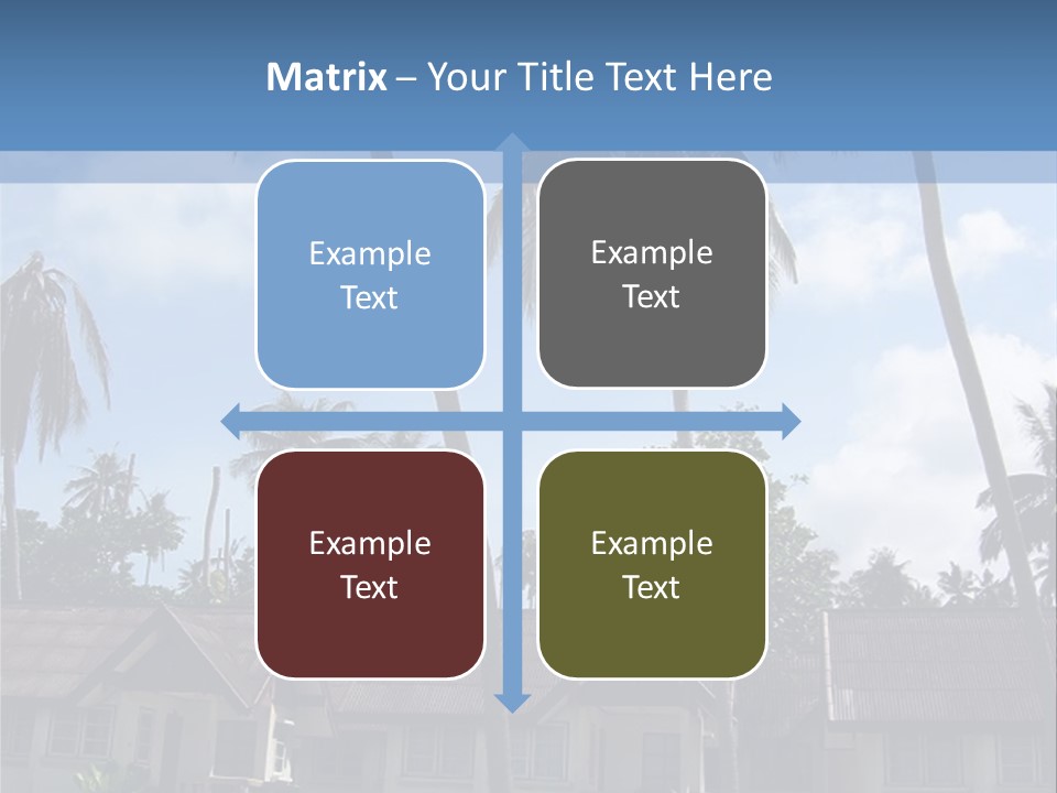 Bungalows At A Tropical Resort PowerPoint Template