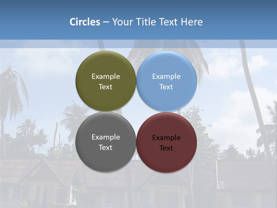 Bungalows At A Tropical Resort PowerPoint Template