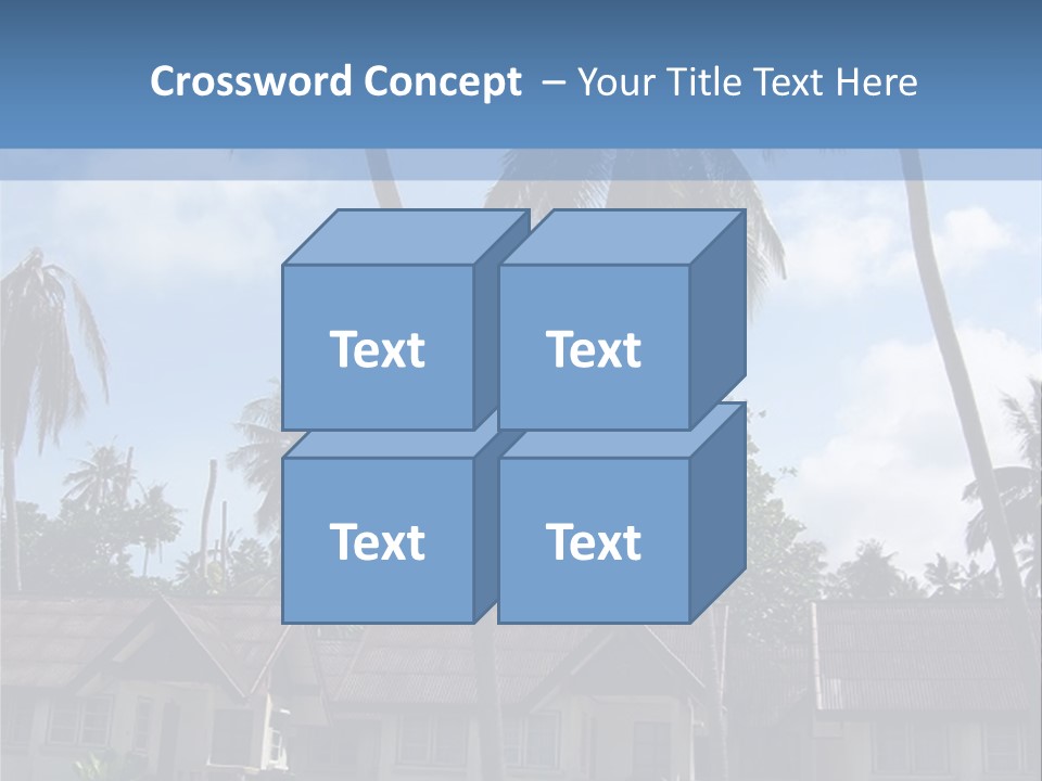 Bungalows At A Tropical Resort PowerPoint Template