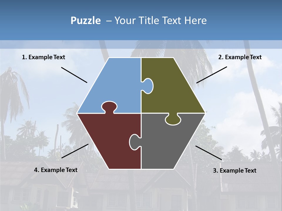 Bungalows At A Tropical Resort PowerPoint Template