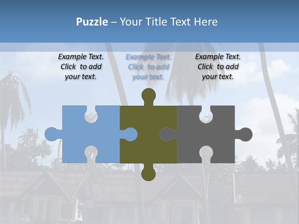 Bungalows At A Tropical Resort PowerPoint Template