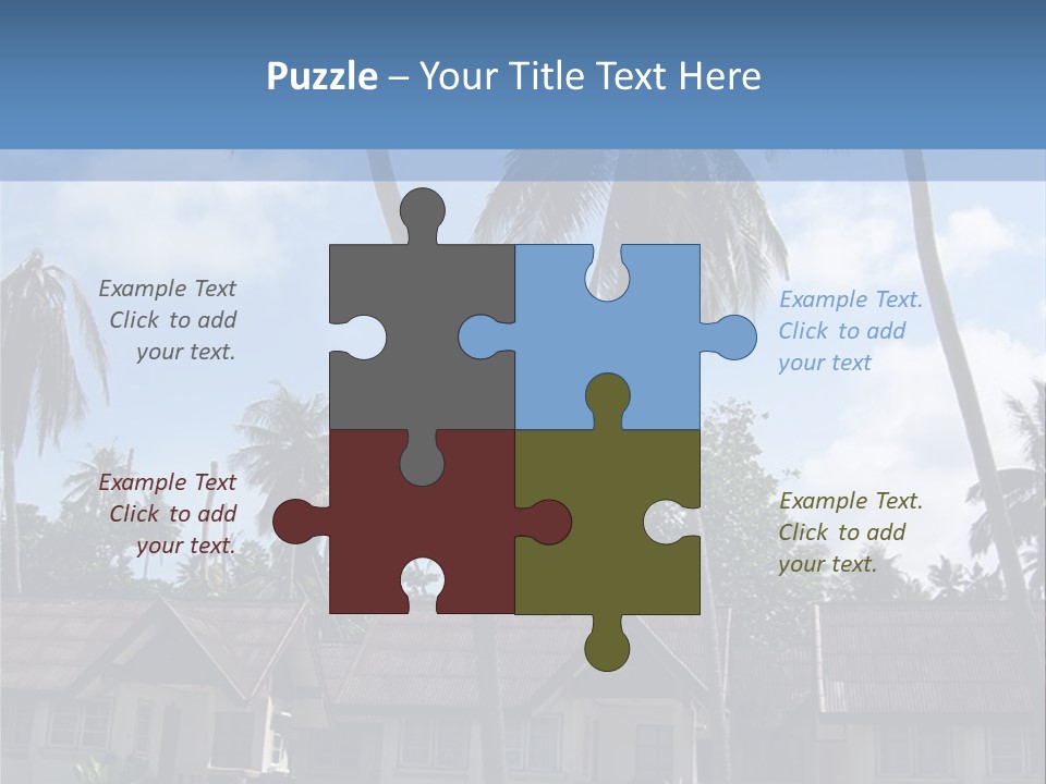 Bungalows At A Tropical Resort PowerPoint Template