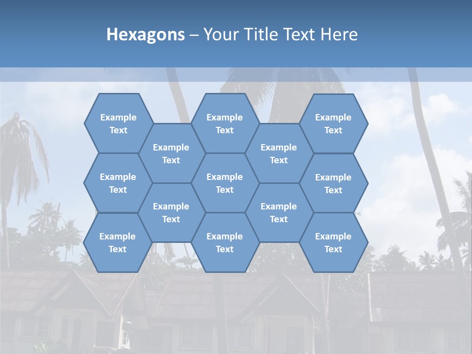 Bungalows At A Tropical Resort PowerPoint Template