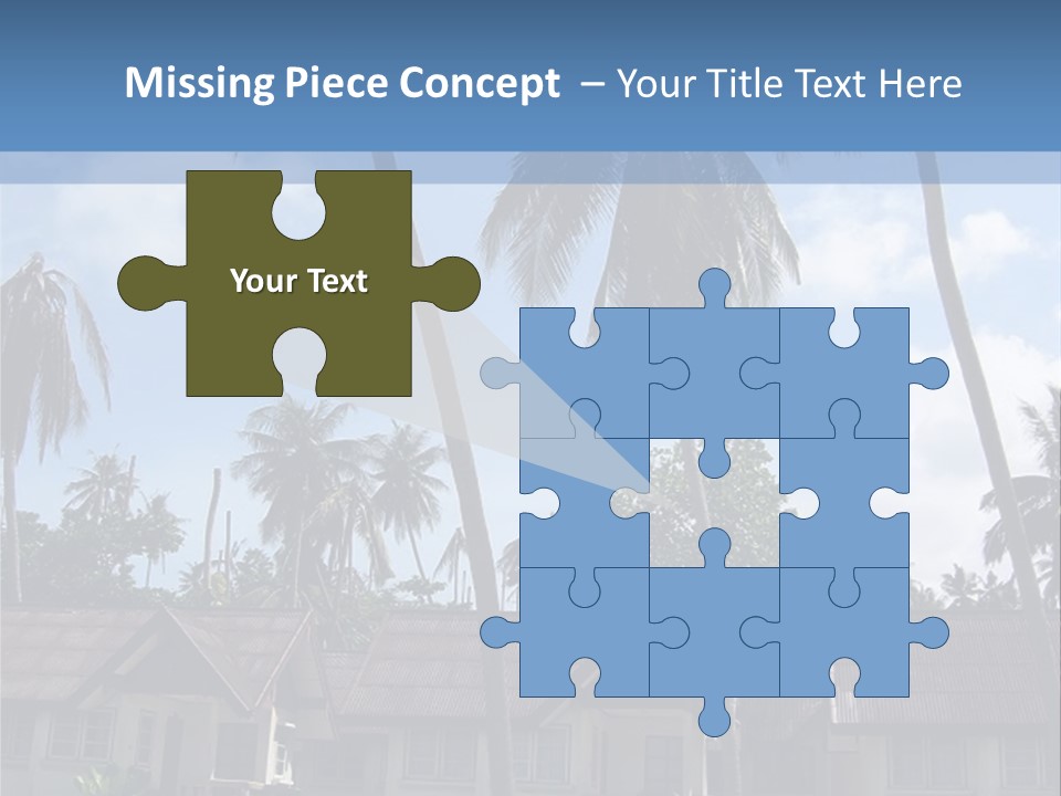 Bungalows At A Tropical Resort PowerPoint Template