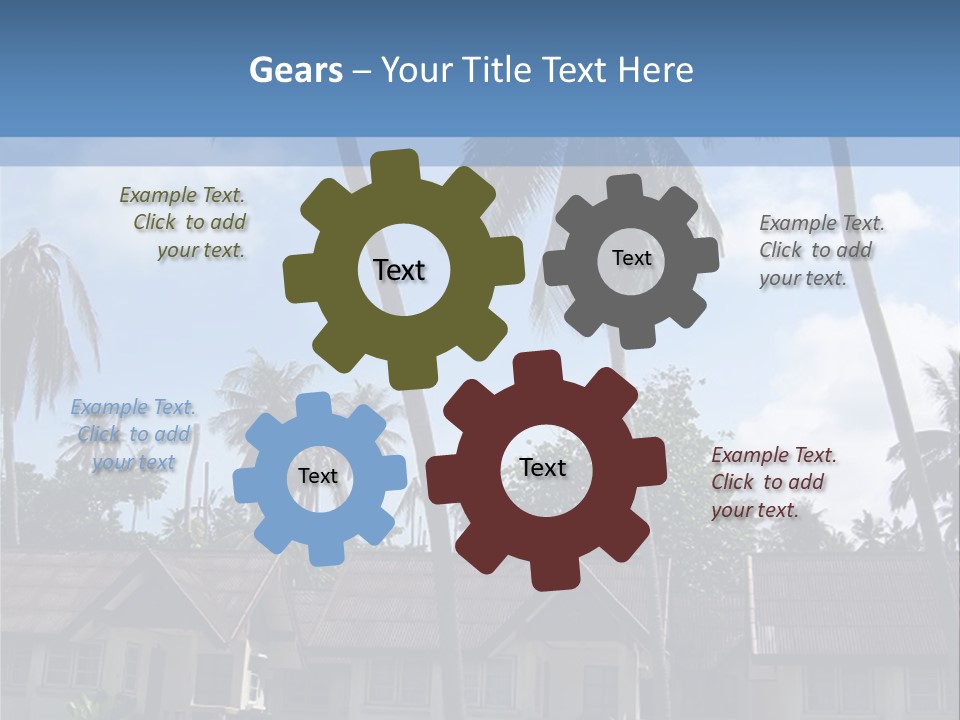 Bungalows At A Tropical Resort PowerPoint Template