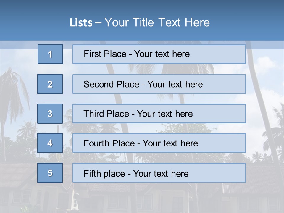Bungalows At A Tropical Resort PowerPoint Template