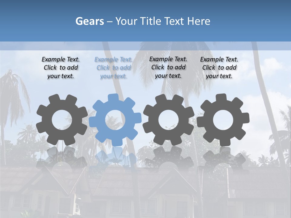 Bungalows At A Tropical Resort PowerPoint Template