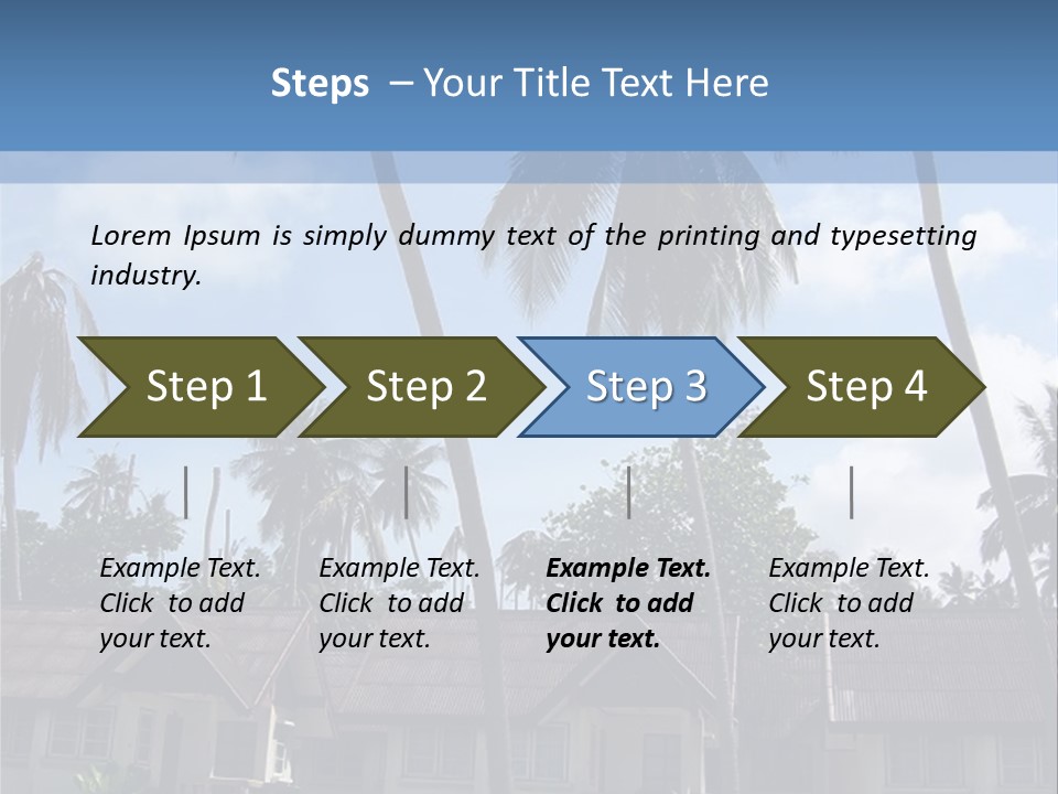 Bungalows At A Tropical Resort PowerPoint Template
