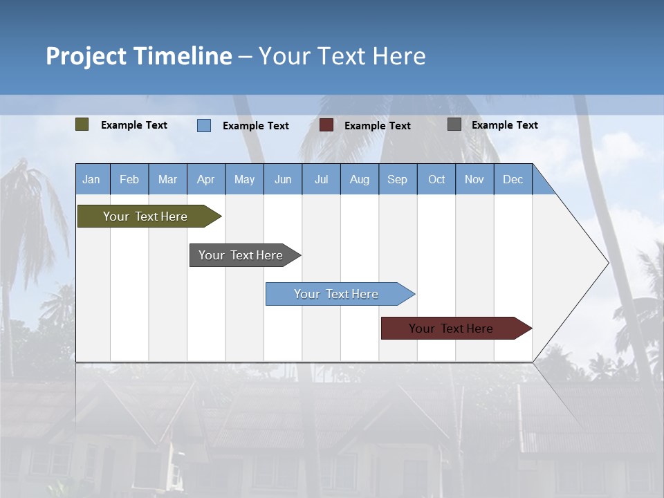 Bungalows At A Tropical Resort PowerPoint Template