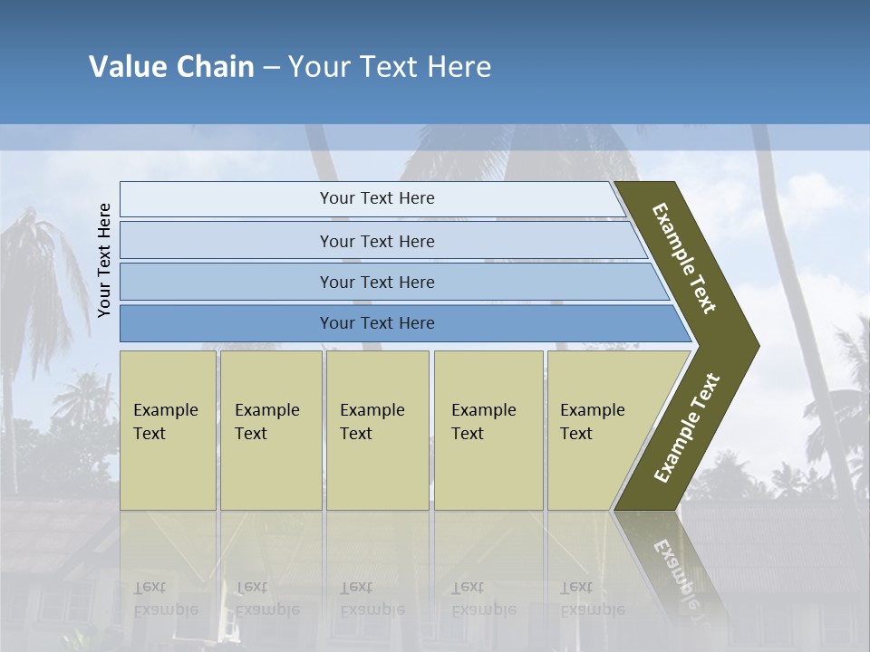 Bungalows At A Tropical Resort PowerPoint Template