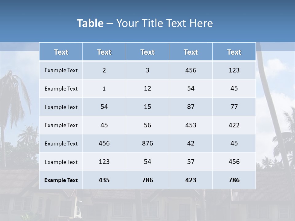 Bungalows At A Tropical Resort PowerPoint Template