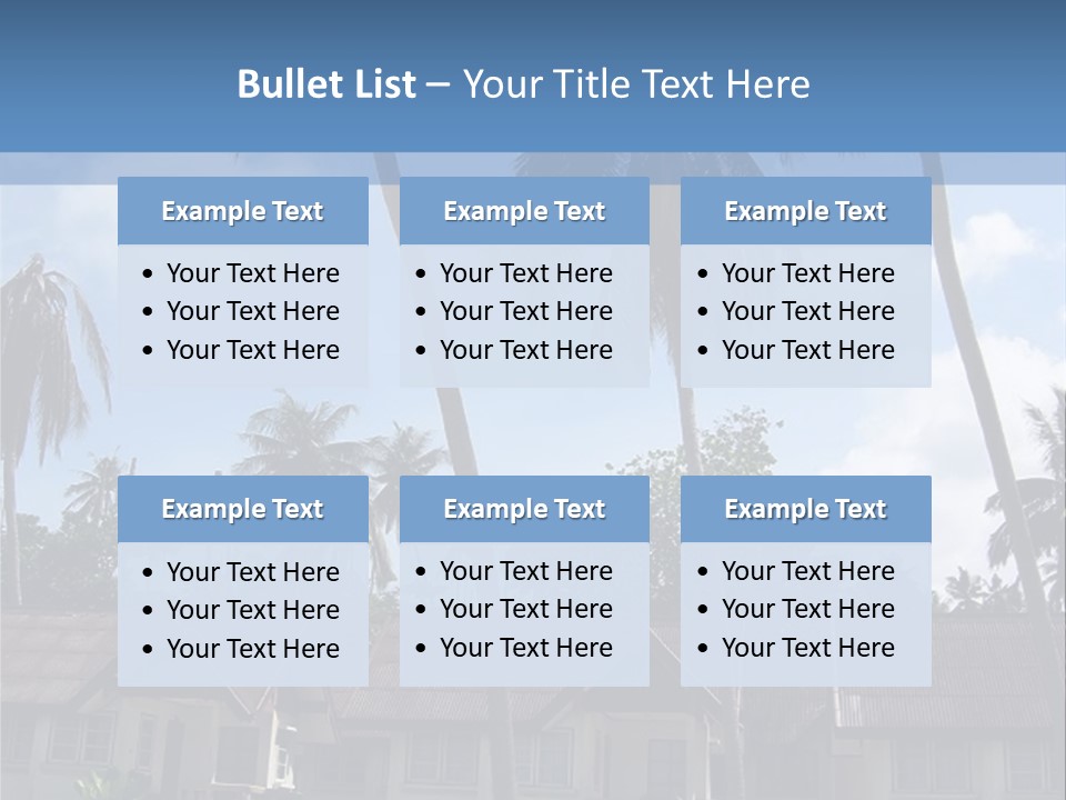 Bungalows At A Tropical Resort PowerPoint Template