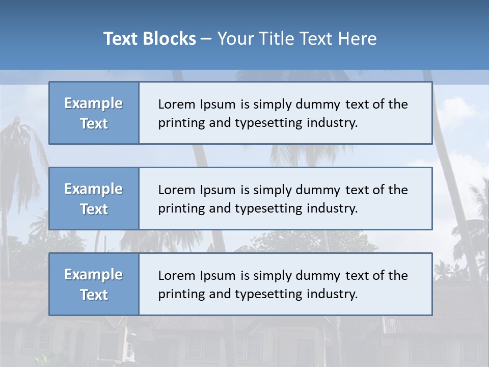 Bungalows At A Tropical Resort PowerPoint Template