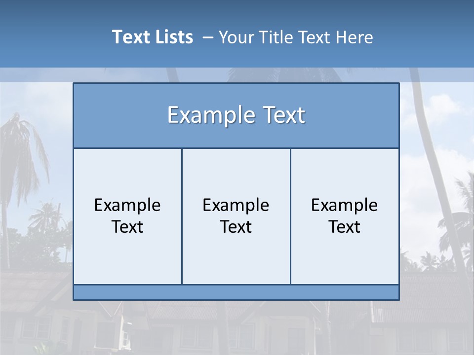 Bungalows At A Tropical Resort PowerPoint Template