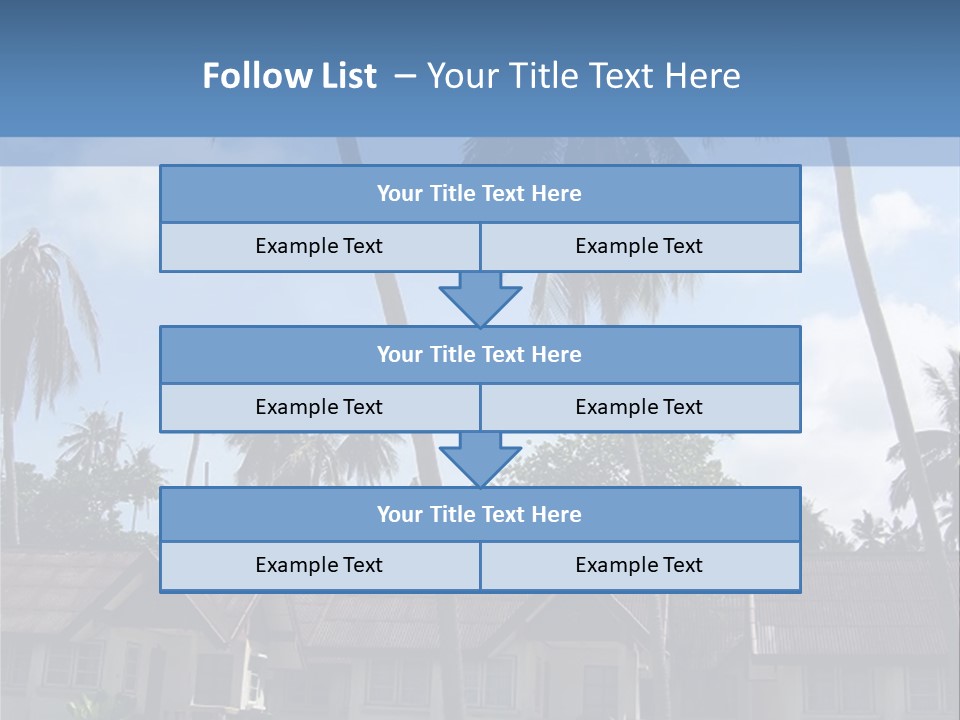 Bungalows At A Tropical Resort PowerPoint Template