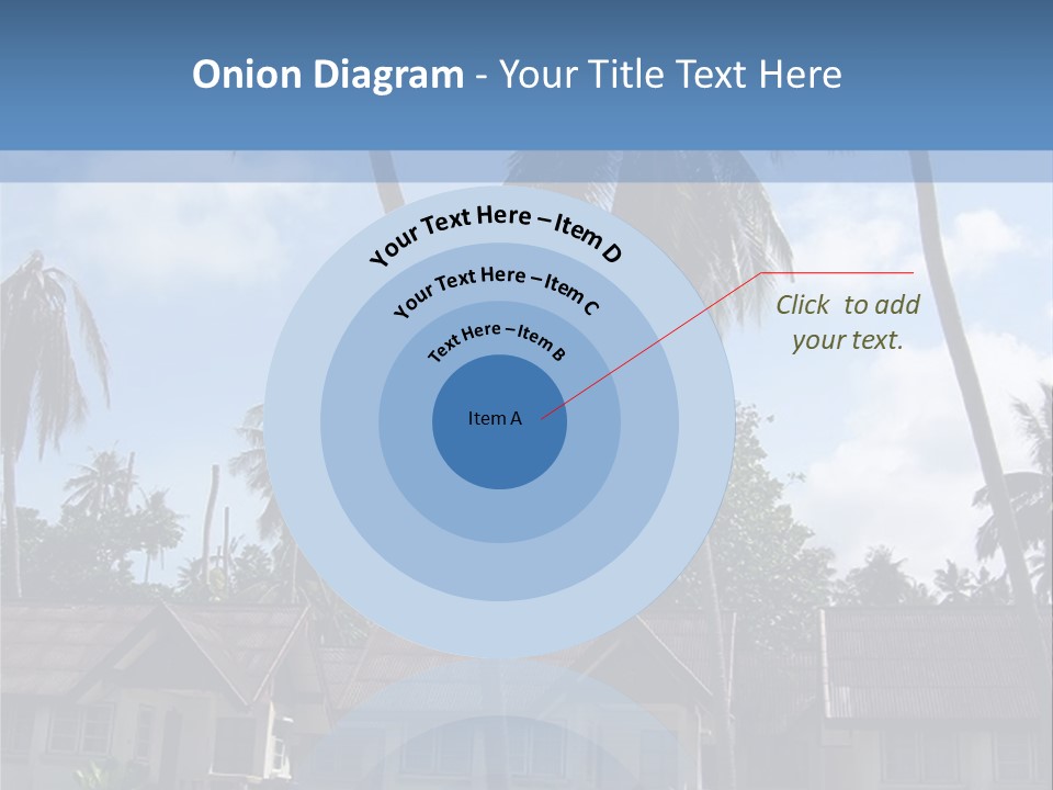 Bungalows At A Tropical Resort PowerPoint Template