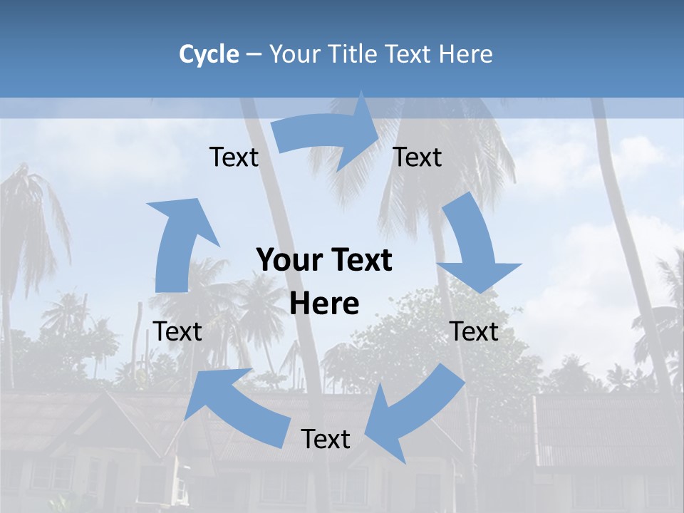 Bungalows At A Tropical Resort PowerPoint Template