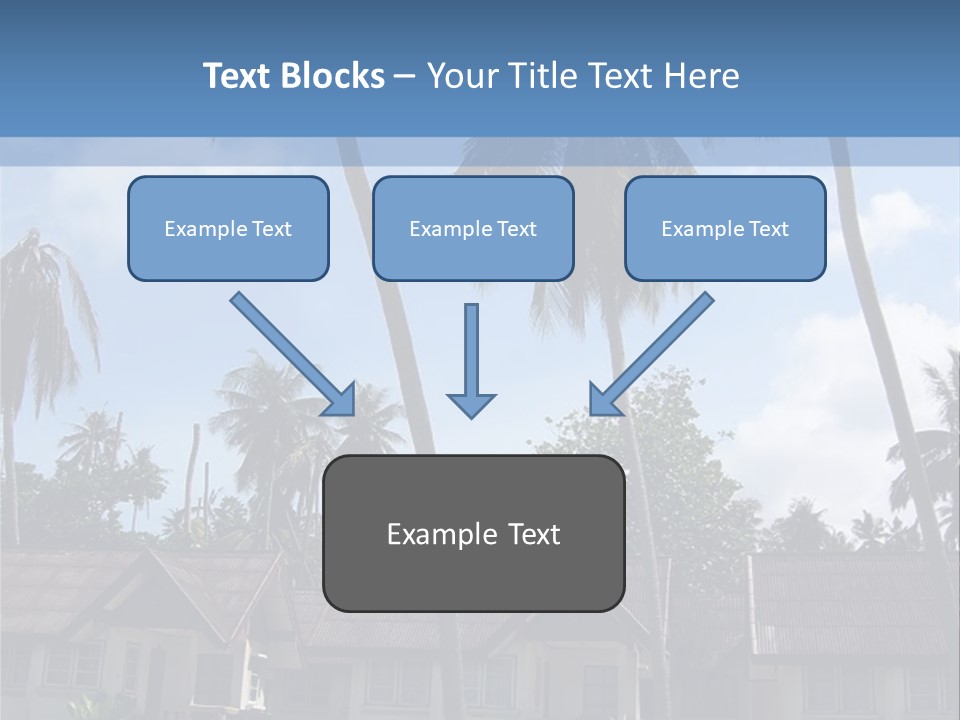 Bungalows At A Tropical Resort PowerPoint Template