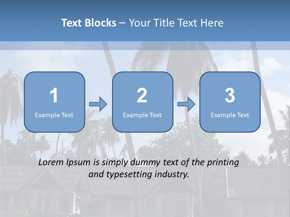 Bungalows At A Tropical Resort PowerPoint Template