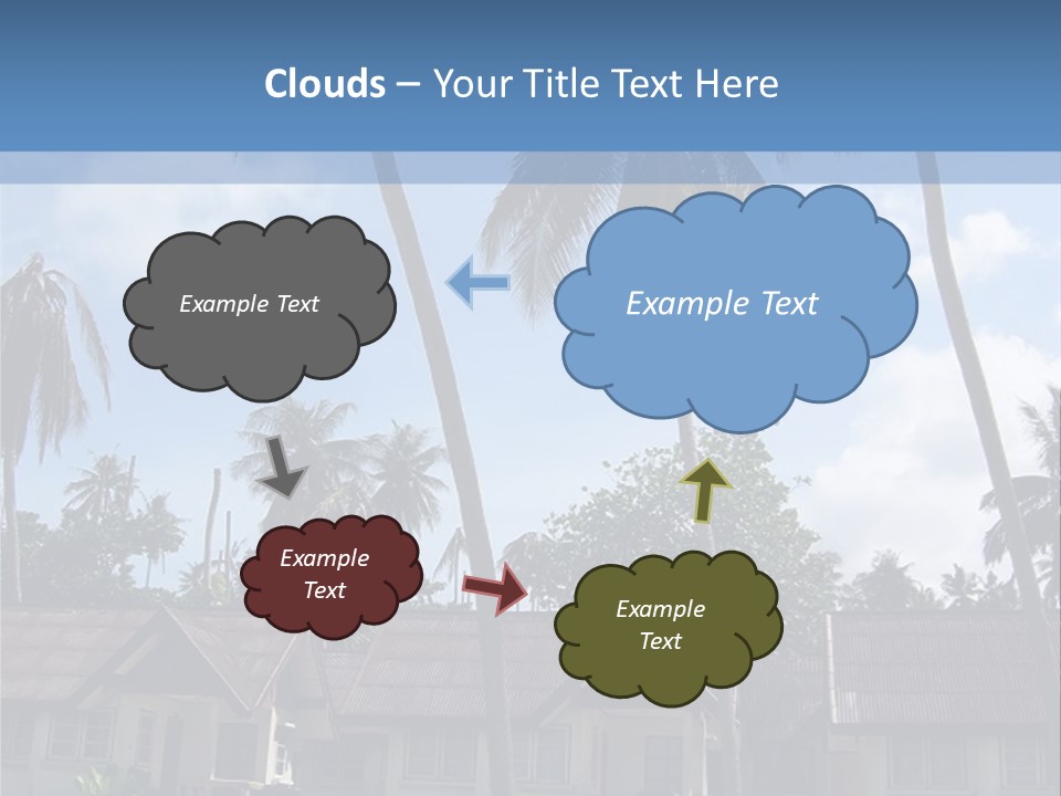 Bungalows At A Tropical Resort PowerPoint Template