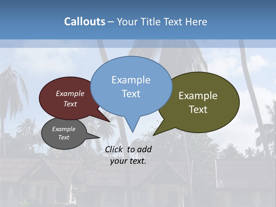 Bungalows At A Tropical Resort PowerPoint Template