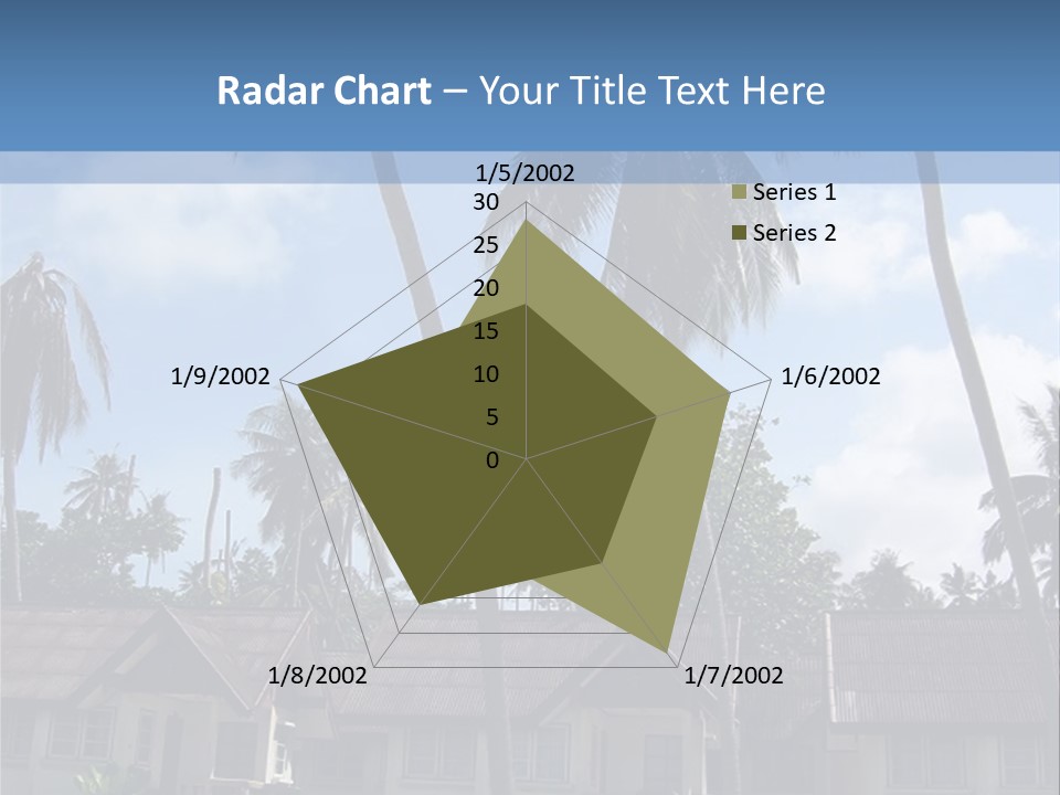 Bungalows At A Tropical Resort PowerPoint Template