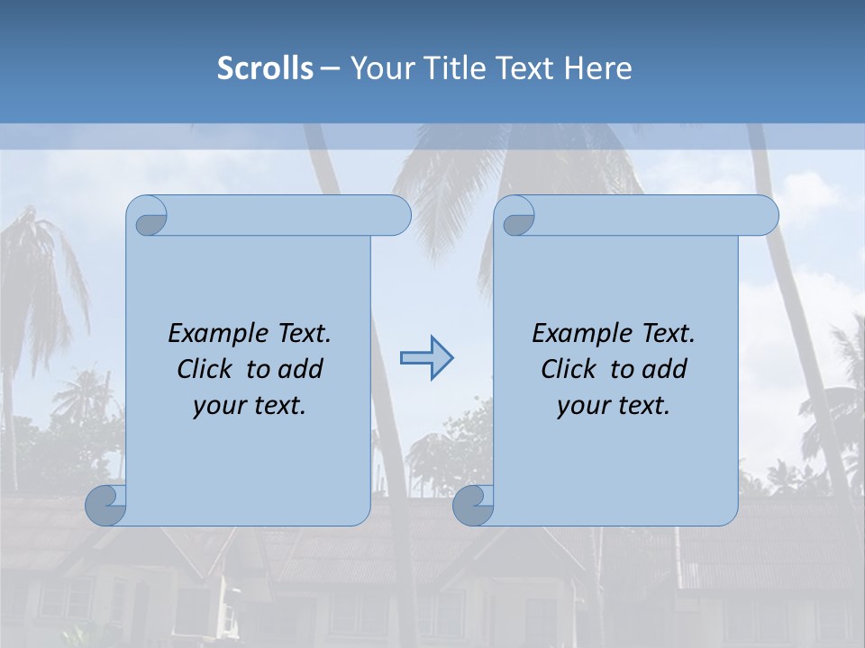 Bungalows At A Tropical Resort PowerPoint Template