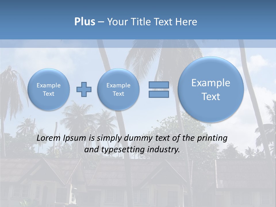 Bungalows At A Tropical Resort PowerPoint Template
