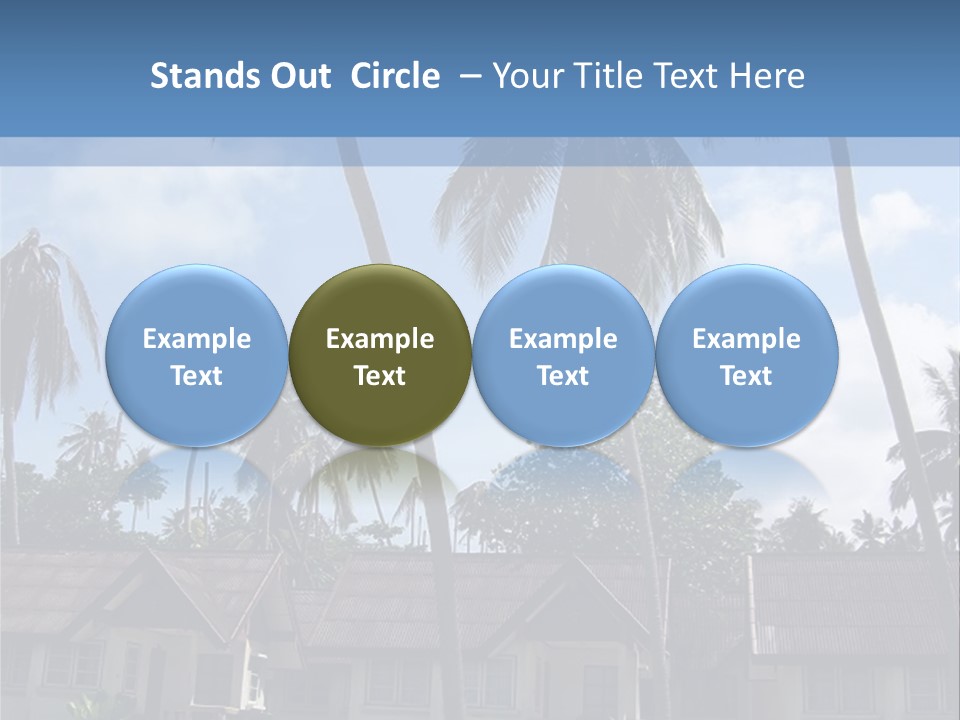 Bungalows At A Tropical Resort PowerPoint Template