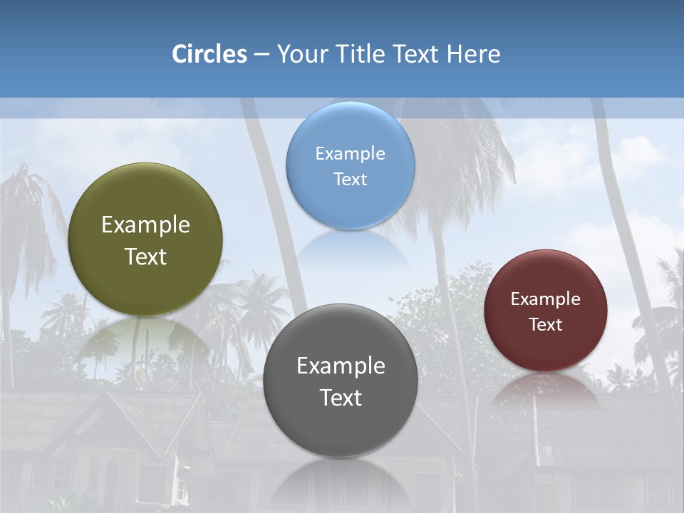 Bungalows At A Tropical Resort PowerPoint Template