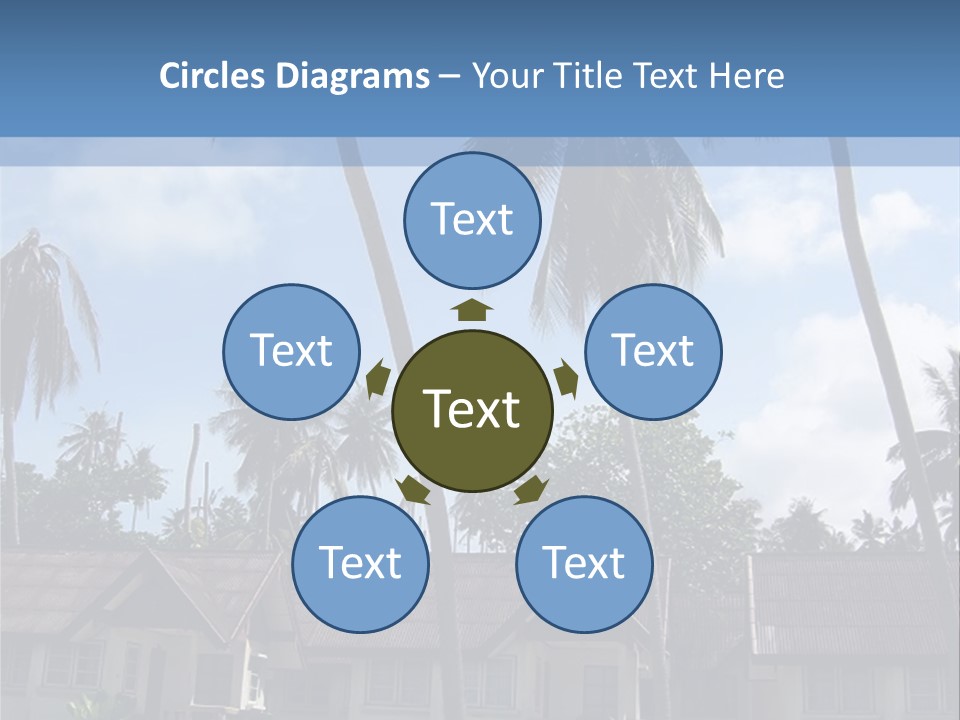 Bungalows At A Tropical Resort PowerPoint Template