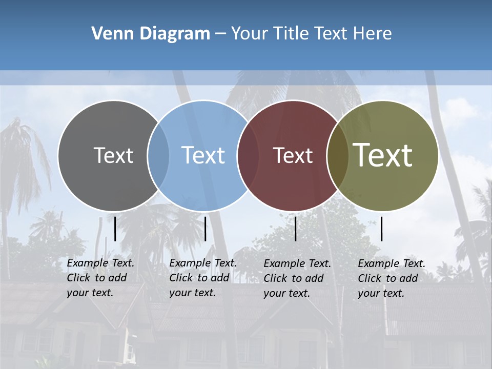 Bungalows At A Tropical Resort PowerPoint Template