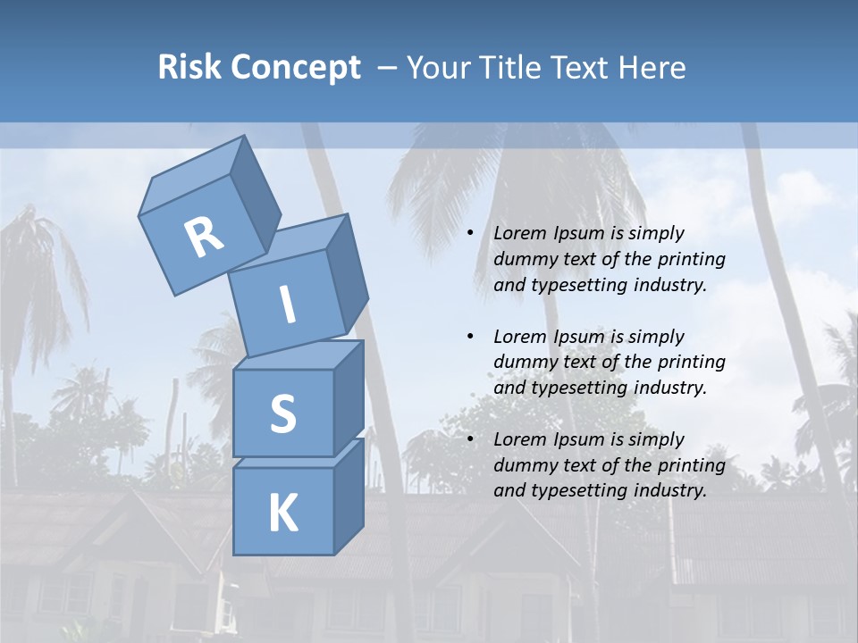 Bungalows At A Tropical Resort PowerPoint Template