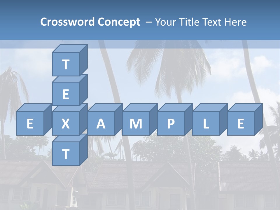 Bungalows At A Tropical Resort PowerPoint Template