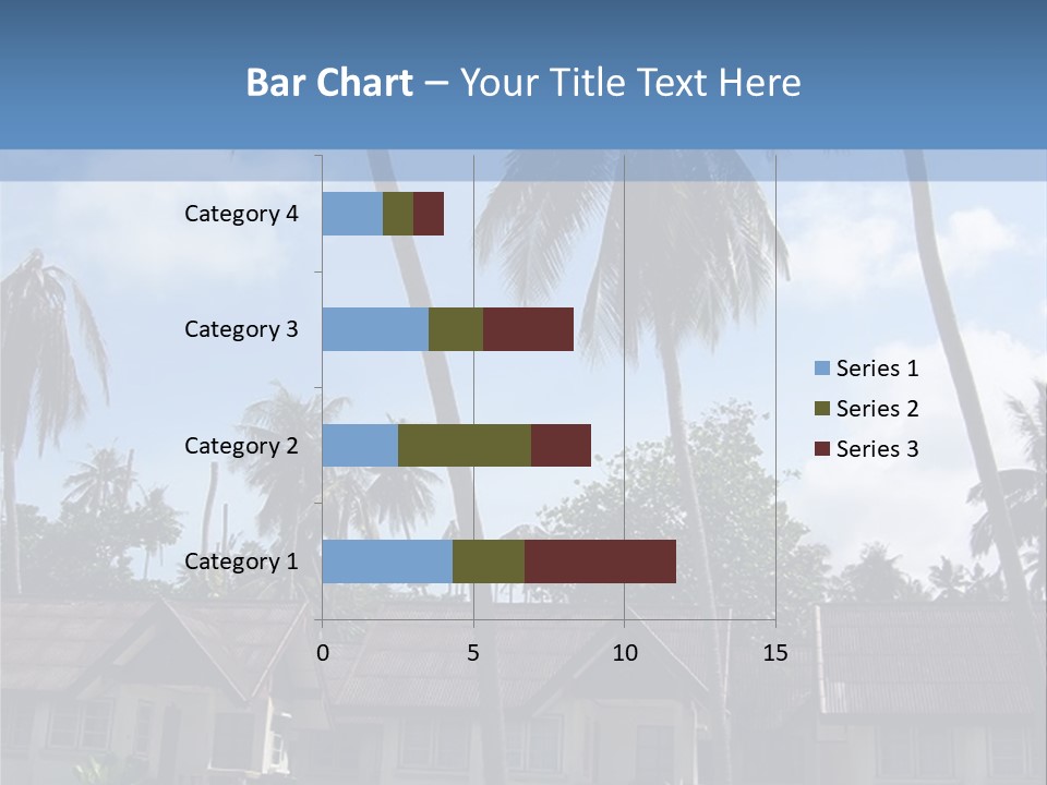 Bungalows At A Tropical Resort PowerPoint Template