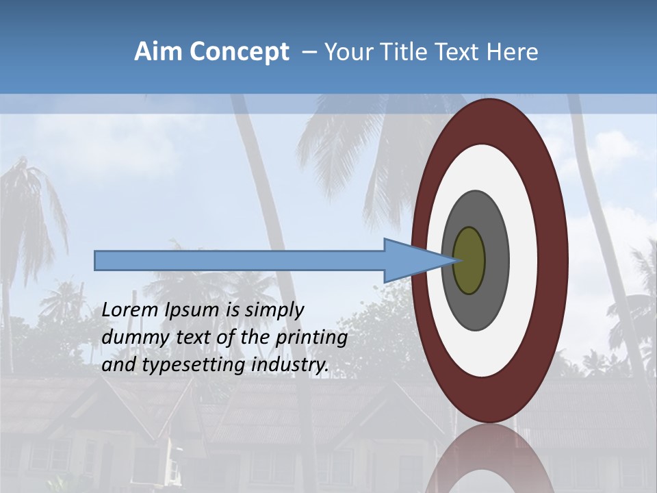 Bungalows At A Tropical Resort PowerPoint Template