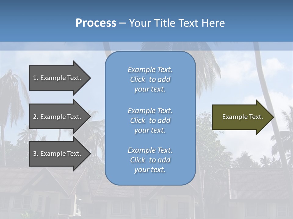 Bungalows At A Tropical Resort PowerPoint Template