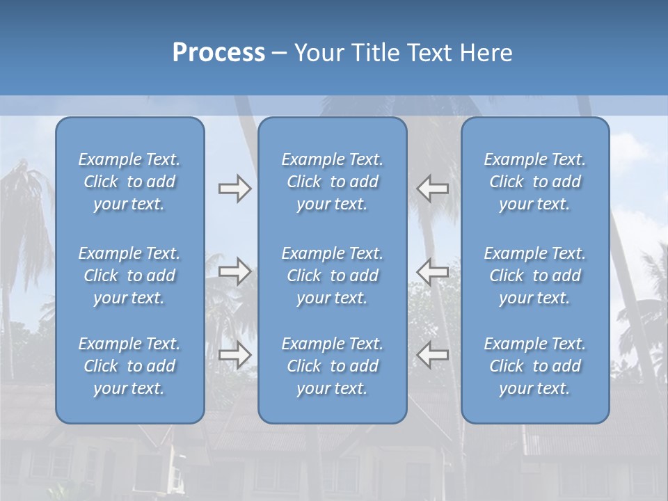 Bungalows At A Tropical Resort PowerPoint Template
