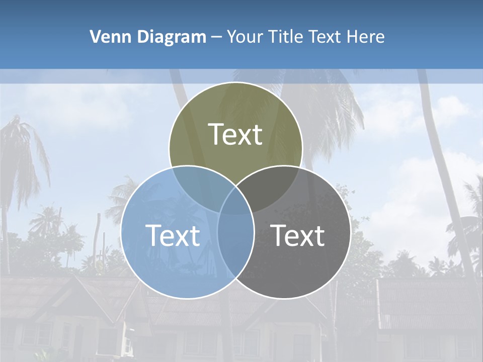 Bungalows At A Tropical Resort PowerPoint Template