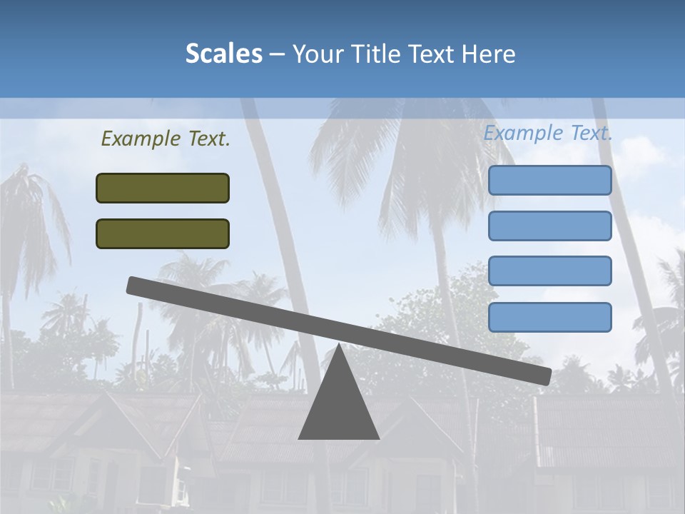 Bungalows At A Tropical Resort PowerPoint Template