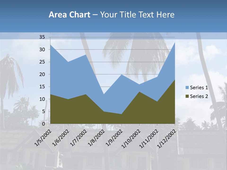 Bungalows At A Tropical Resort PowerPoint Template