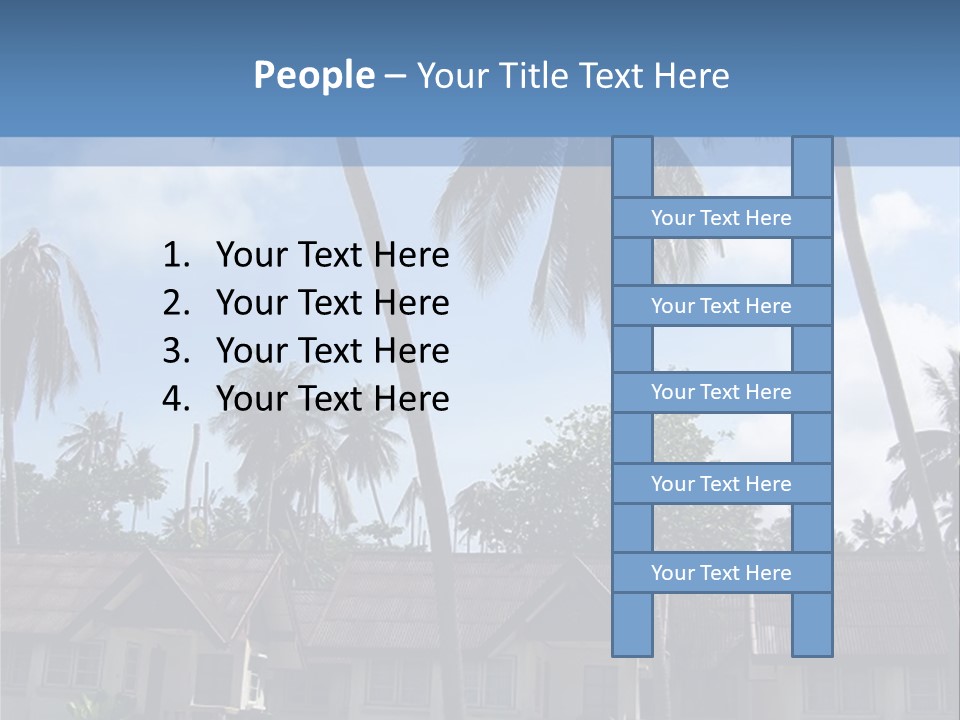 Bungalows At A Tropical Resort PowerPoint Template
