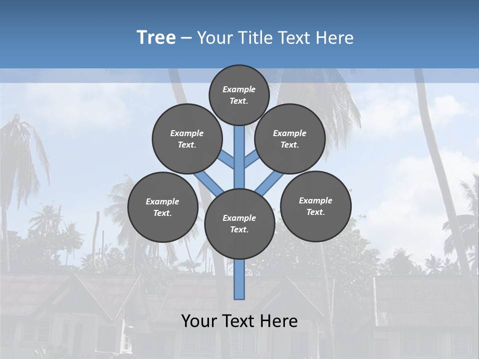 Bungalows At A Tropical Resort PowerPoint Template