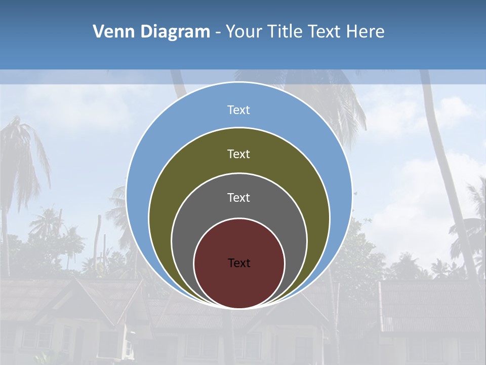 Bungalows At A Tropical Resort PowerPoint Template