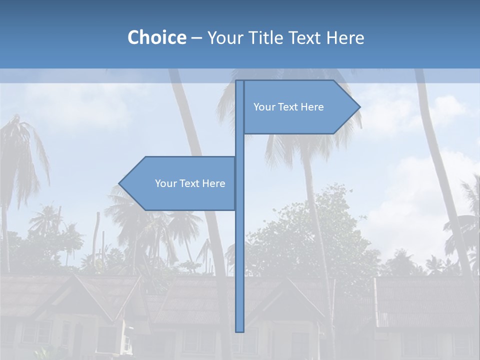 Bungalows At A Tropical Resort PowerPoint Template