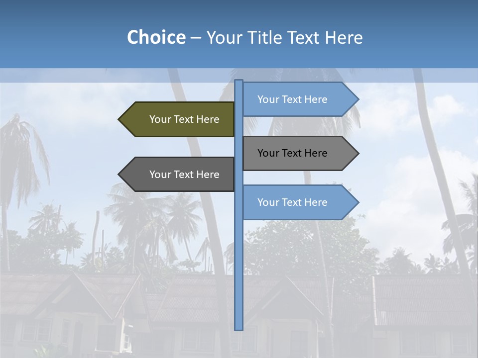 Bungalows At A Tropical Resort PowerPoint Template